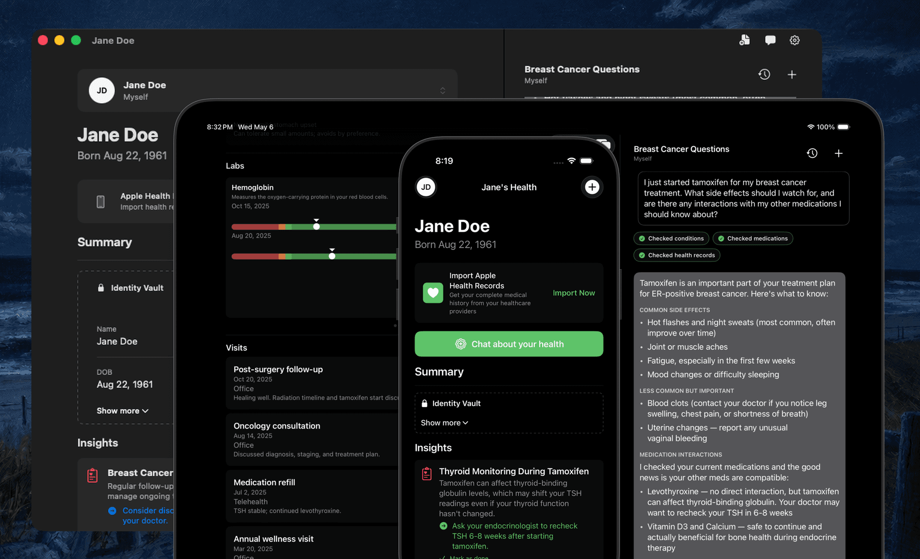 Available Health app screenshot